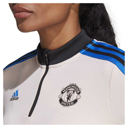 Pink - Side - Adidas Womens-Ladies Condivo 22 Manchester United FC Training Top