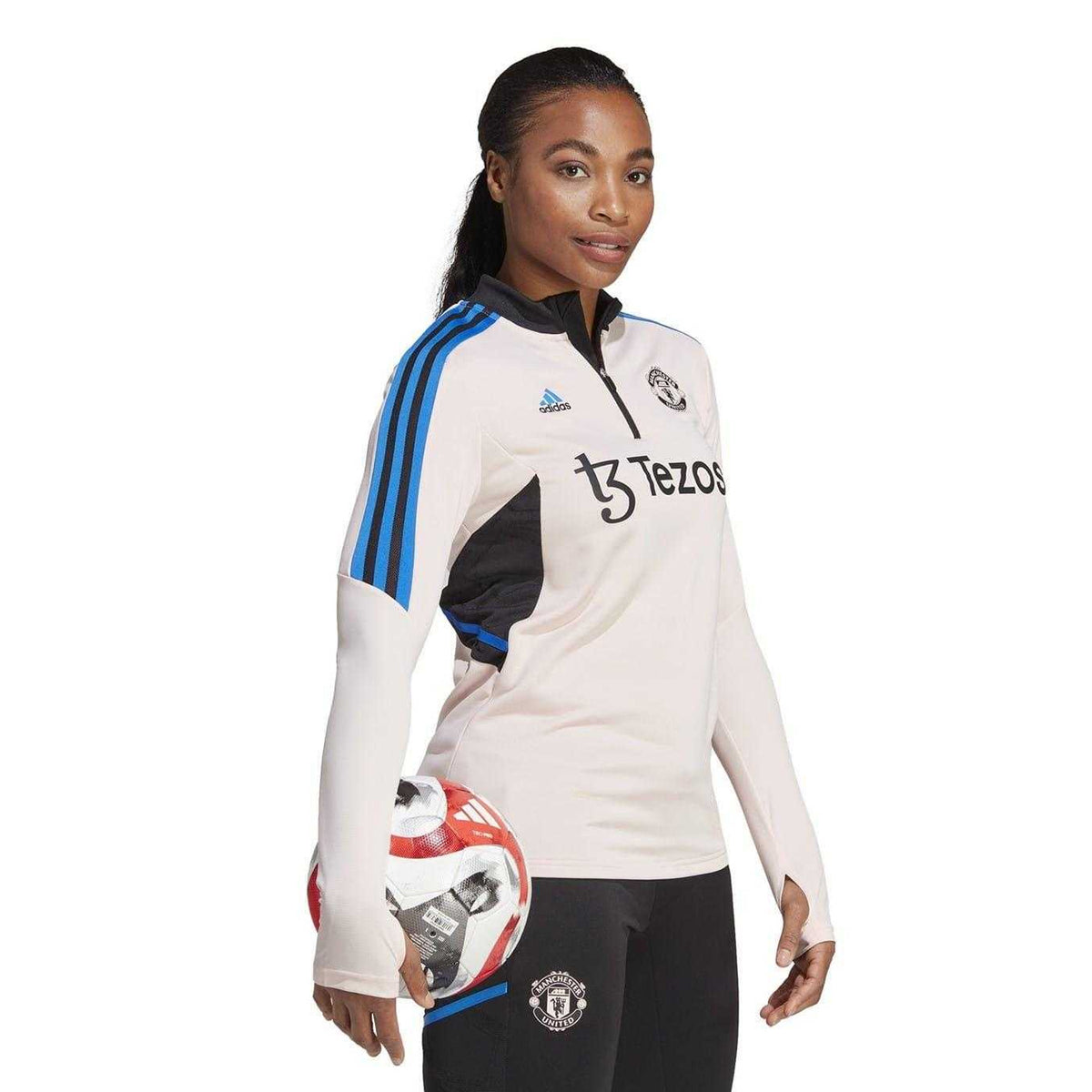 Pink - Pack Shot - Adidas Womens-Ladies Condivo 22 Manchester United FC Training Top