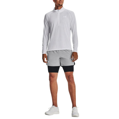 White - Side - Under Armour Mens Streaker Half Zip Warm Up Top