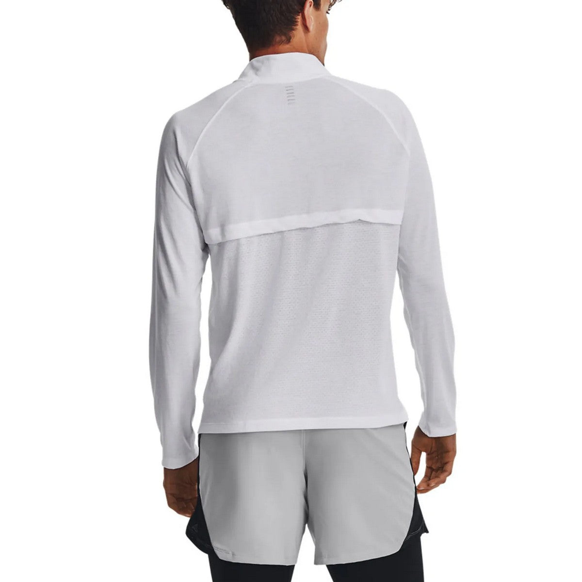 White - Back - Under Armour Mens Streaker Half Zip Warm Up Top