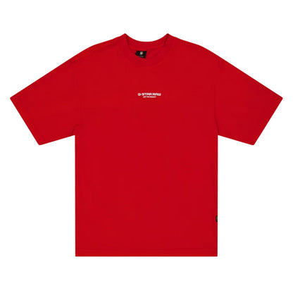 Red - Front - G-Star Childrens-Kids Lettering Crew Neck Oversized T-Shirt