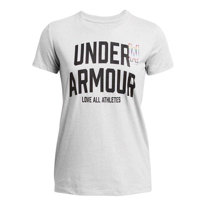 Grey - Front - Under Armour Womens-Ladies Pride Embroidered Crew Neck T-Shirt