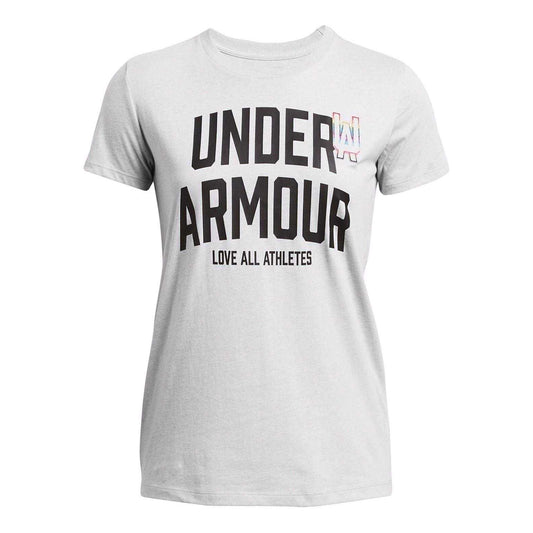Grey - Front - Under Armour Womens-Ladies Pride Embroidered Crew Neck T-Shirt