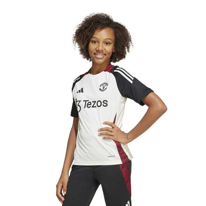 Off White-Black - Side - Adidas Childrens-Kids Tiro 24 Manchester United FC Training Jersey