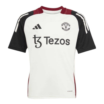 Off White-Black - Front - Adidas Childrens-Kids Tiro 24 Manchester United FC Training Jersey