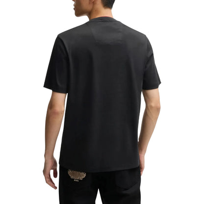 Black - Back - Boss Mens Embroidered Logo Crew Neck T-Shirt