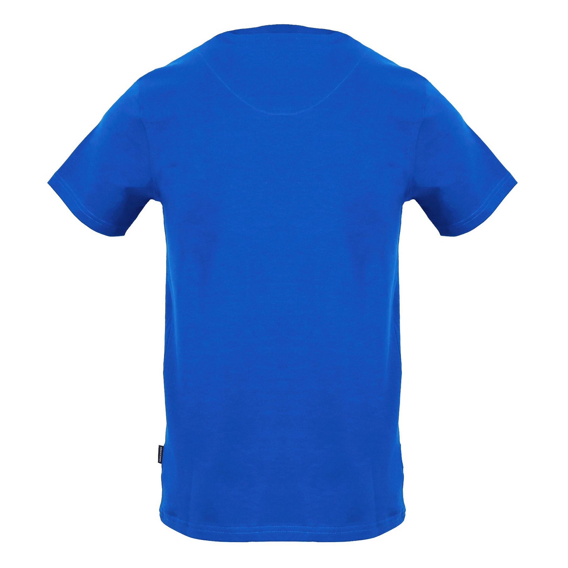 Sky - Back - Aquascutum Mens Patch Logo Regular T-Shirt