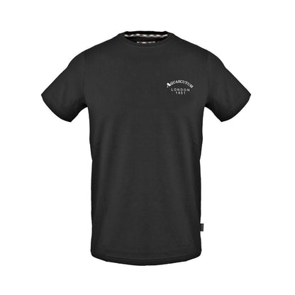 Black - Front - Aquascutum Mens London 1851 Logo T-Shirt