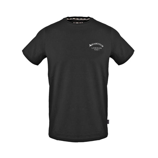 Black - Front - Aquascutum Mens London 1851 Logo T-Shirt