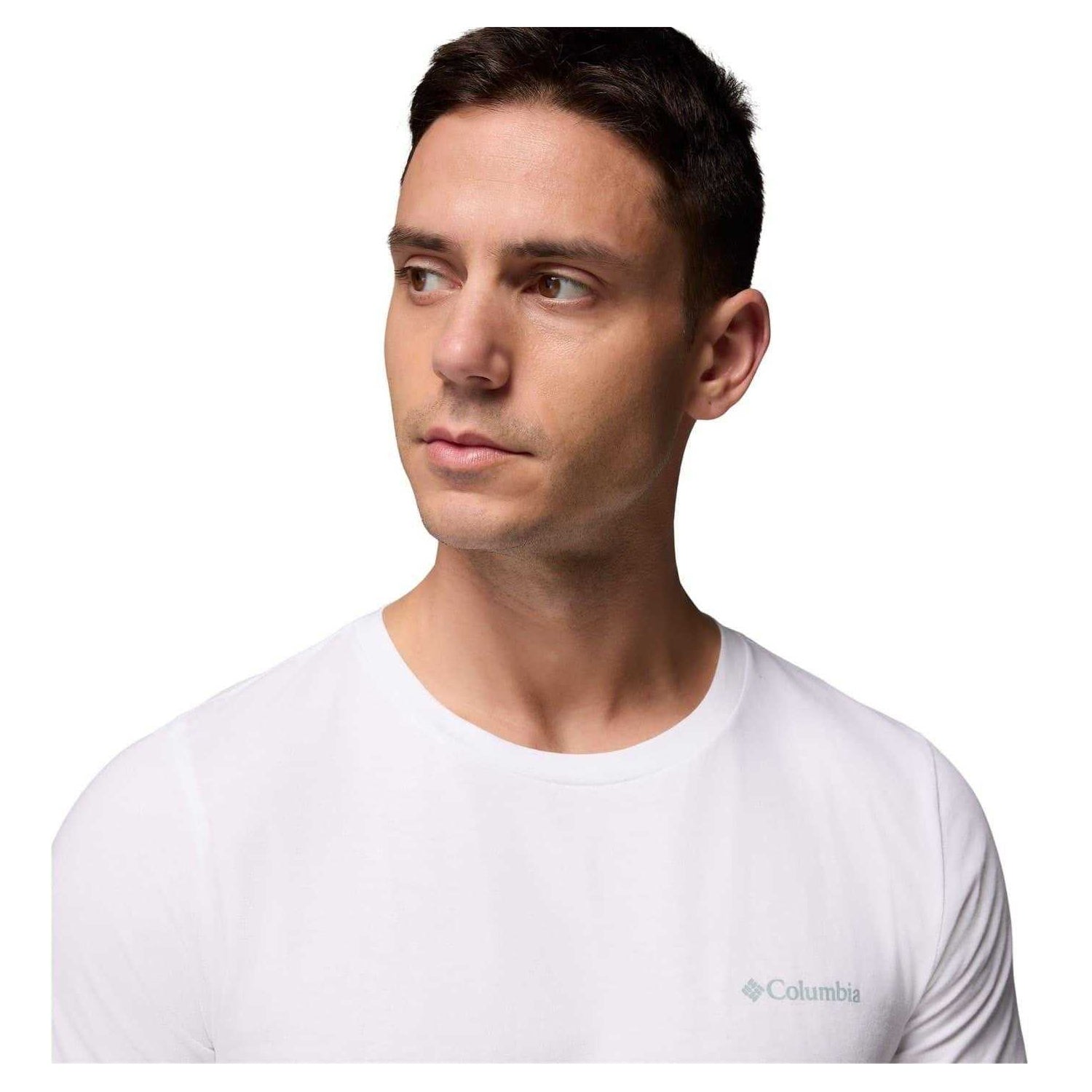 White - Side - Columbia Mens Rapid Ridge II Organic Cotton T-Shirt