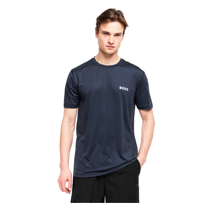 Navy - Side - Boss Mens Competition Logo Crew Neck T-Shirt