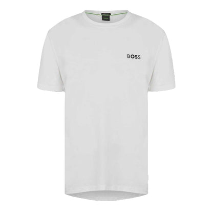 White - Front - Boss Mens Competition Logo Crew Neck T-Shirt