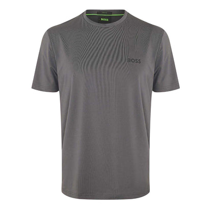 Grey - Front - Boss Mens Competition Logo Crew Neck T-Shirt