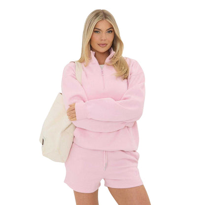 Pink - Side - I Saw It First Womens-Ladies Fleece Relaxed Fit Sweatshirt