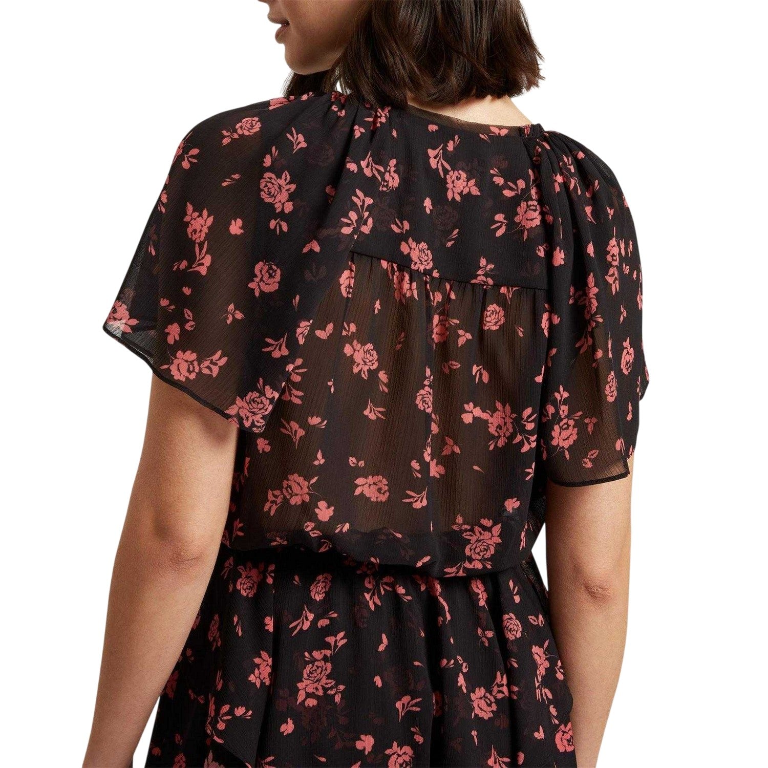 Black - Back - Ted Baker Womens-Ladies Woven Peplum Top
