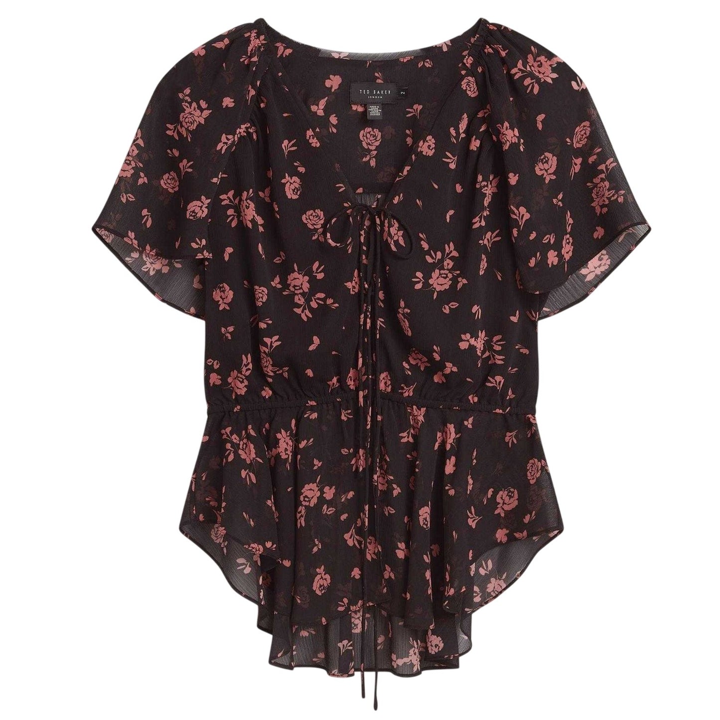 Black - Front - Ted Baker Womens-Ladies Woven Peplum Top