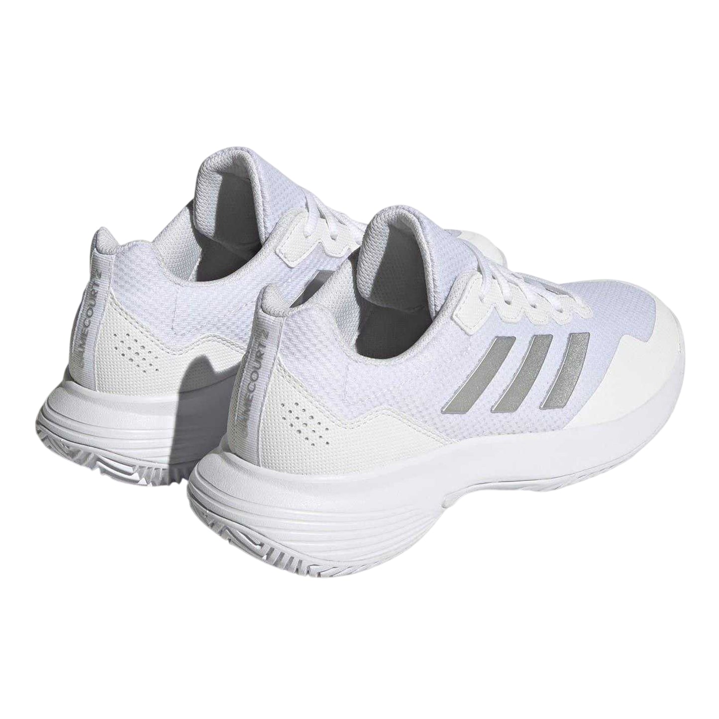 White - Back - Adidas Womens-Ladies GameCourt 2.0 3 Stripes Tennis Shoes