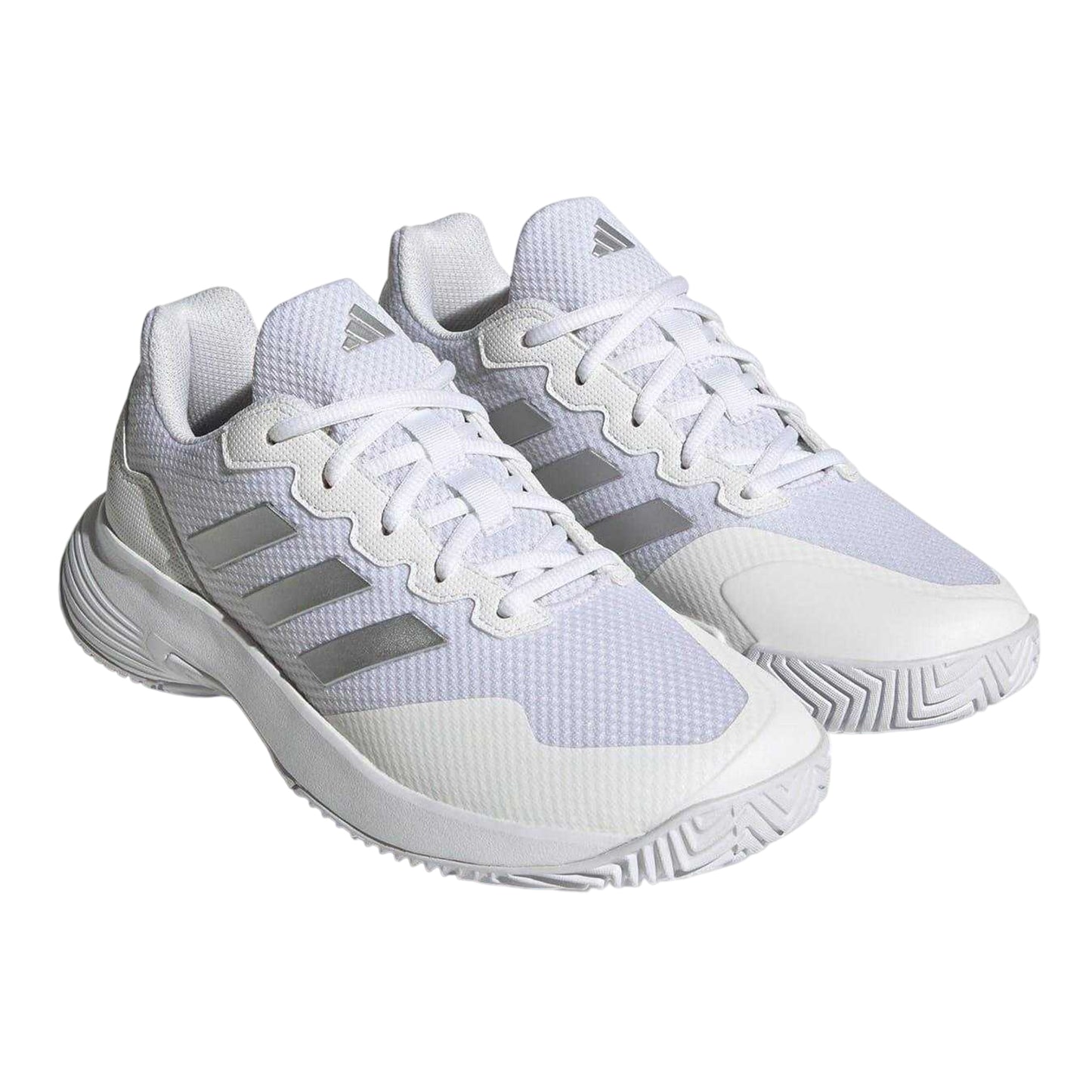 White - Pack Shot - Adidas Womens-Ladies GameCourt 2.0 3 Stripes Tennis Shoes