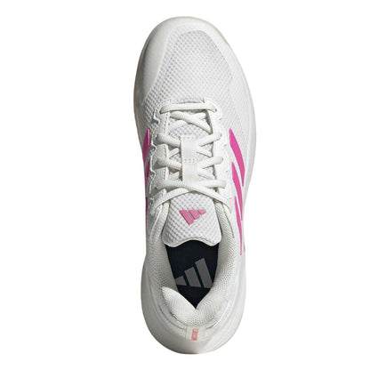 White-Pink-Black - Lifestyle - Adidas Womens-Ladies GameCourt 2.0 3 Stripes Tennis Shoes