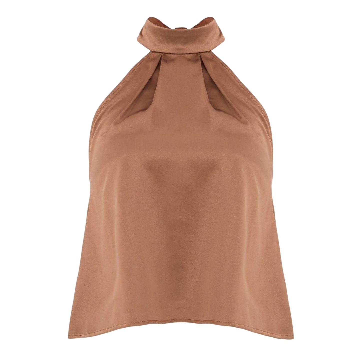 Brown - Front - I Saw It First Womens-Ladies Satin Halter Top