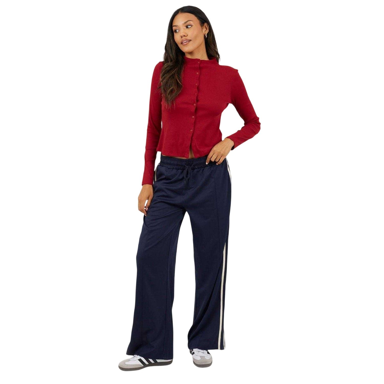 Rouge - Lifestyle - Brave Soul Womens-Ladies Button Through Long-Sleeved Top