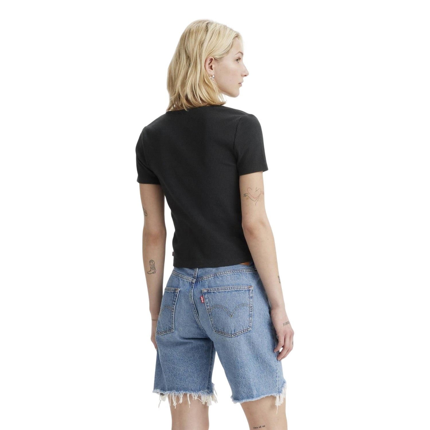 Caviar - Back - Levis Womens-Ladies Ribbed V Neck Top