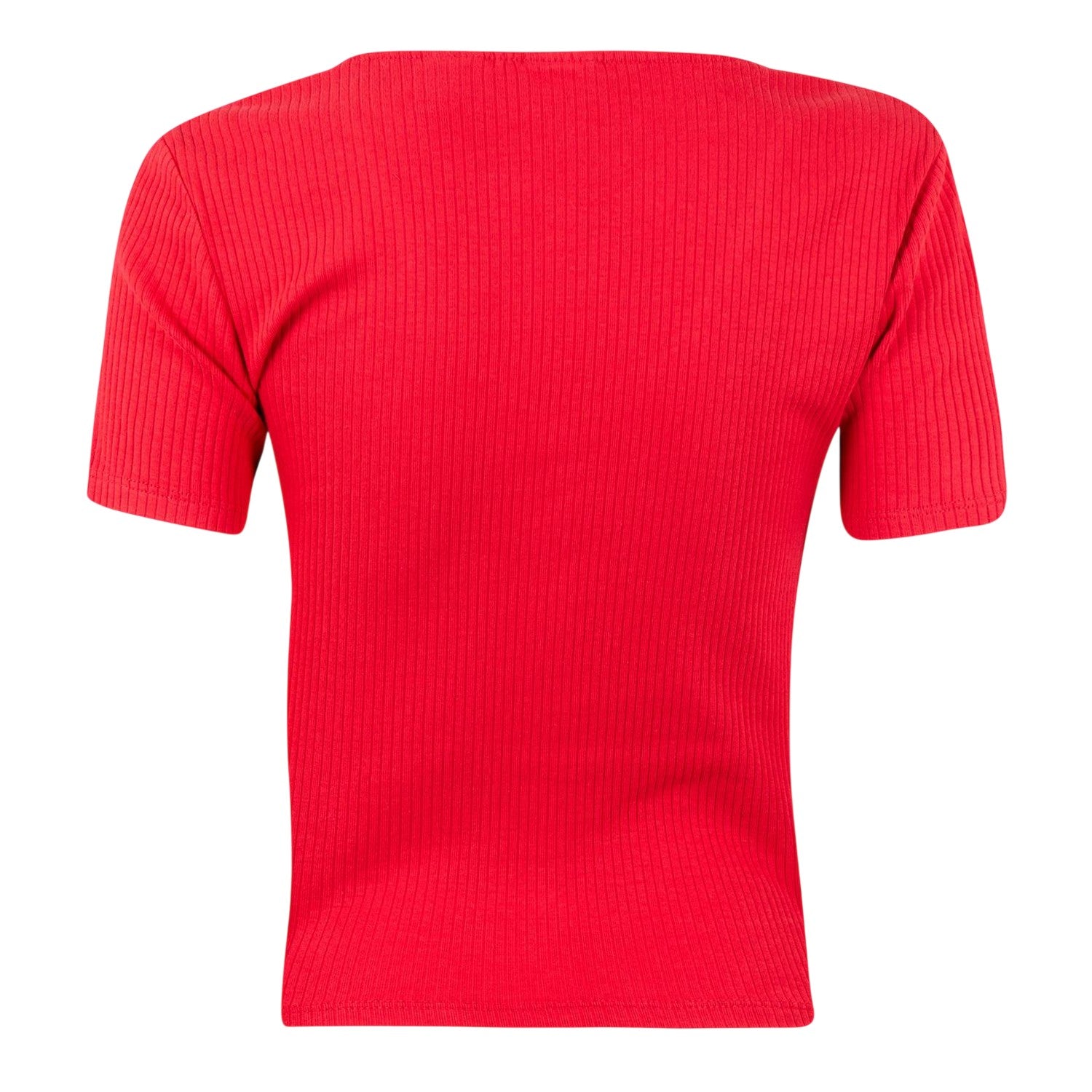 True Red - Back - Levis Womens-Ladies Ribbed V Neck Top