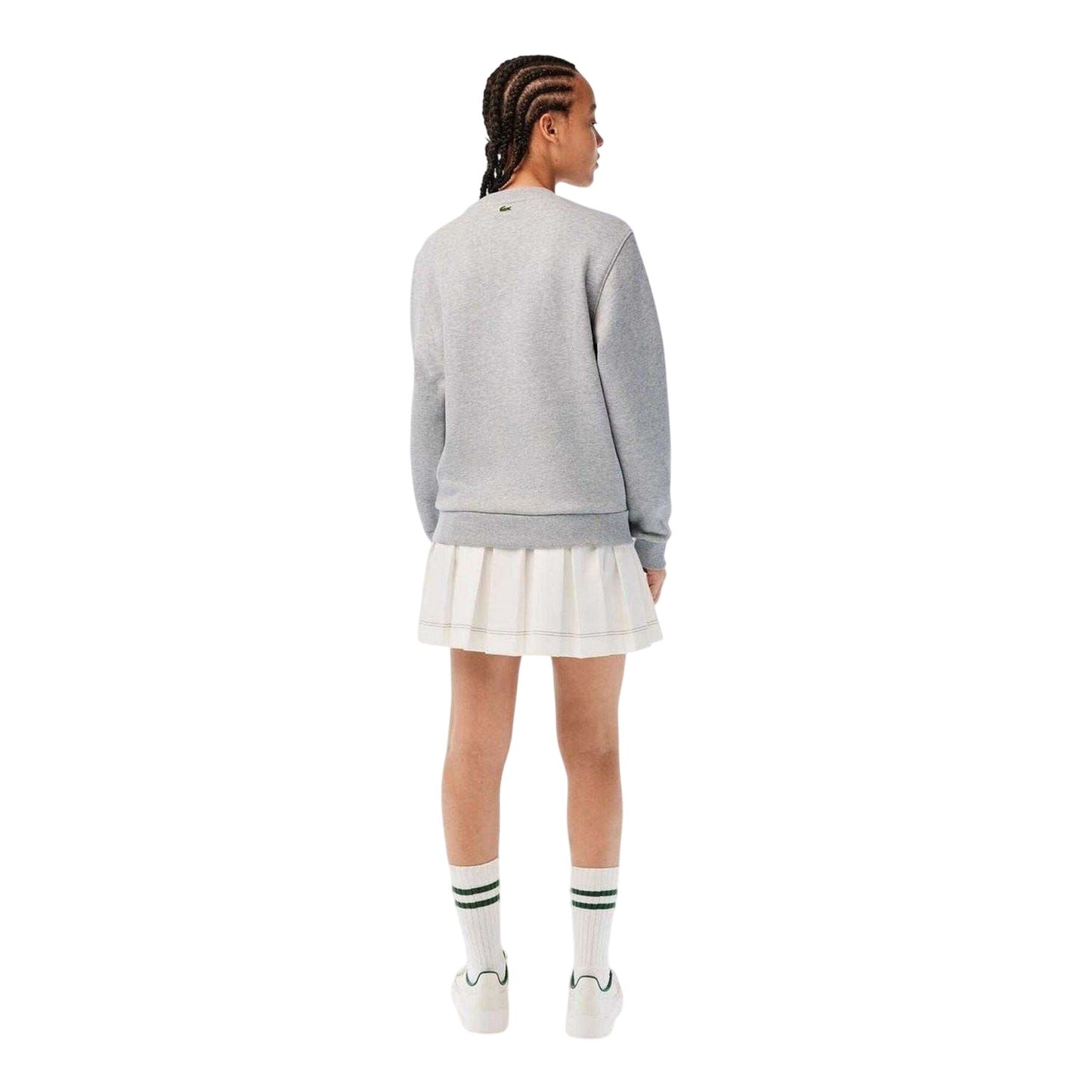Grey - Back - Lacoste Womens-Ladies Organic Cotton Loose Fit Sweatshirt