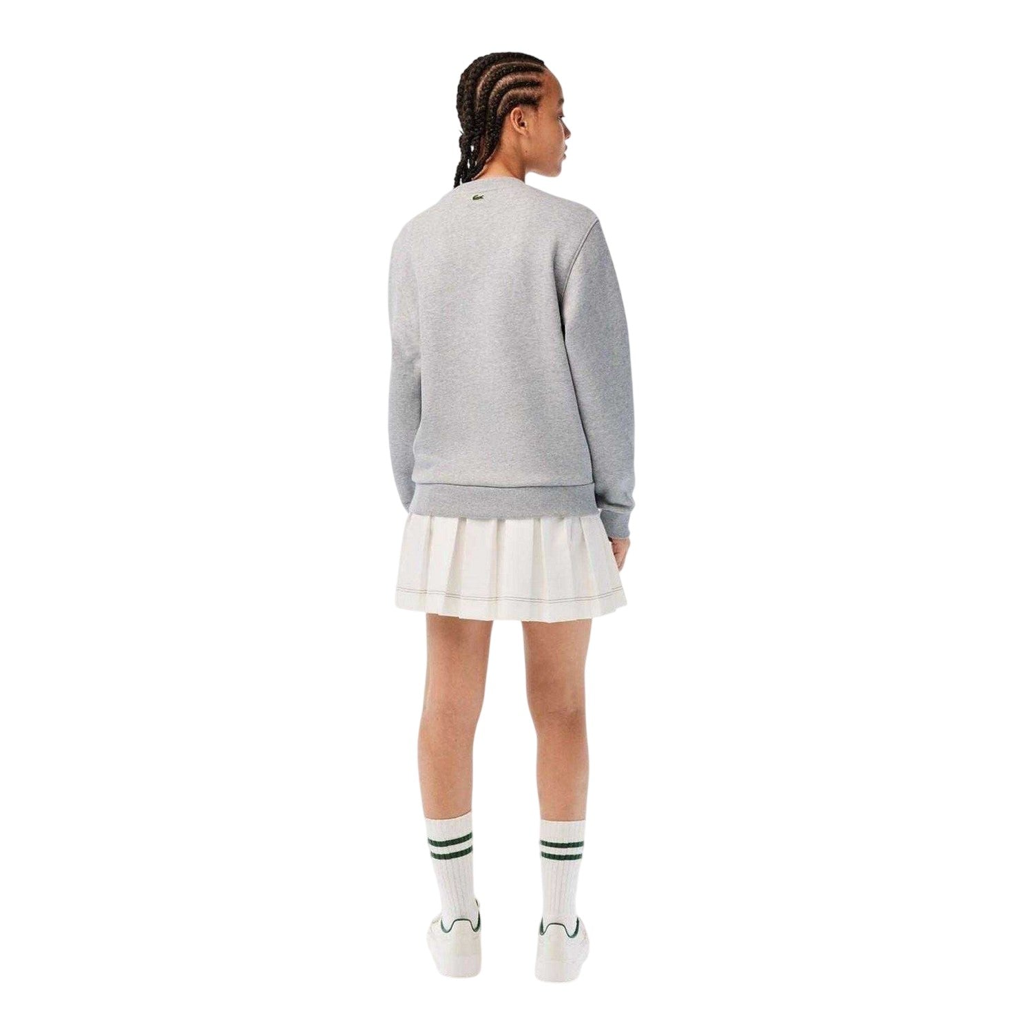 Grey - Back - Lacoste Womens-Ladies Organic Cotton Loose Fit Sweatshirt