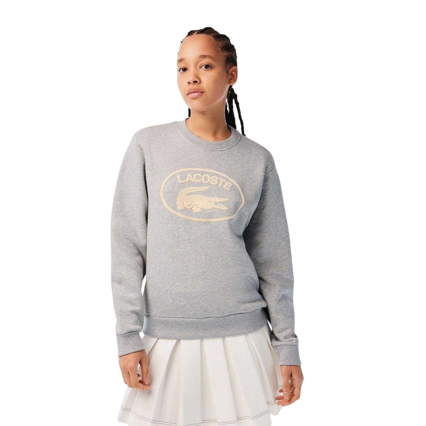 Grey - Lifestyle - Lacoste Womens-Ladies Organic Cotton Loose Fit Sweatshirt