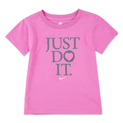 Mineral - Front - Nike Girls Just Do It Hearts T-Shirt