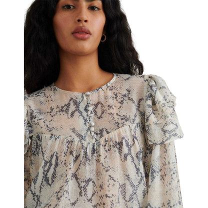 White - Lifestyle - Nobody´s Child Womens-Ladies Tilda Snake Print Blouse