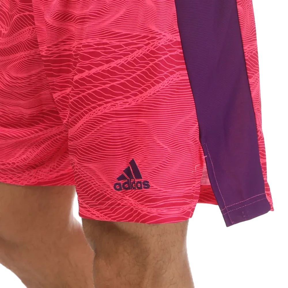 Pink - Side - Adidas Mens Olymipique Lyonnais Goalkeeper Shorts