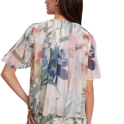 Pink - Back - Ted Baker Womens-Ladies Sheer Fabric Angel Sleeve Blouse