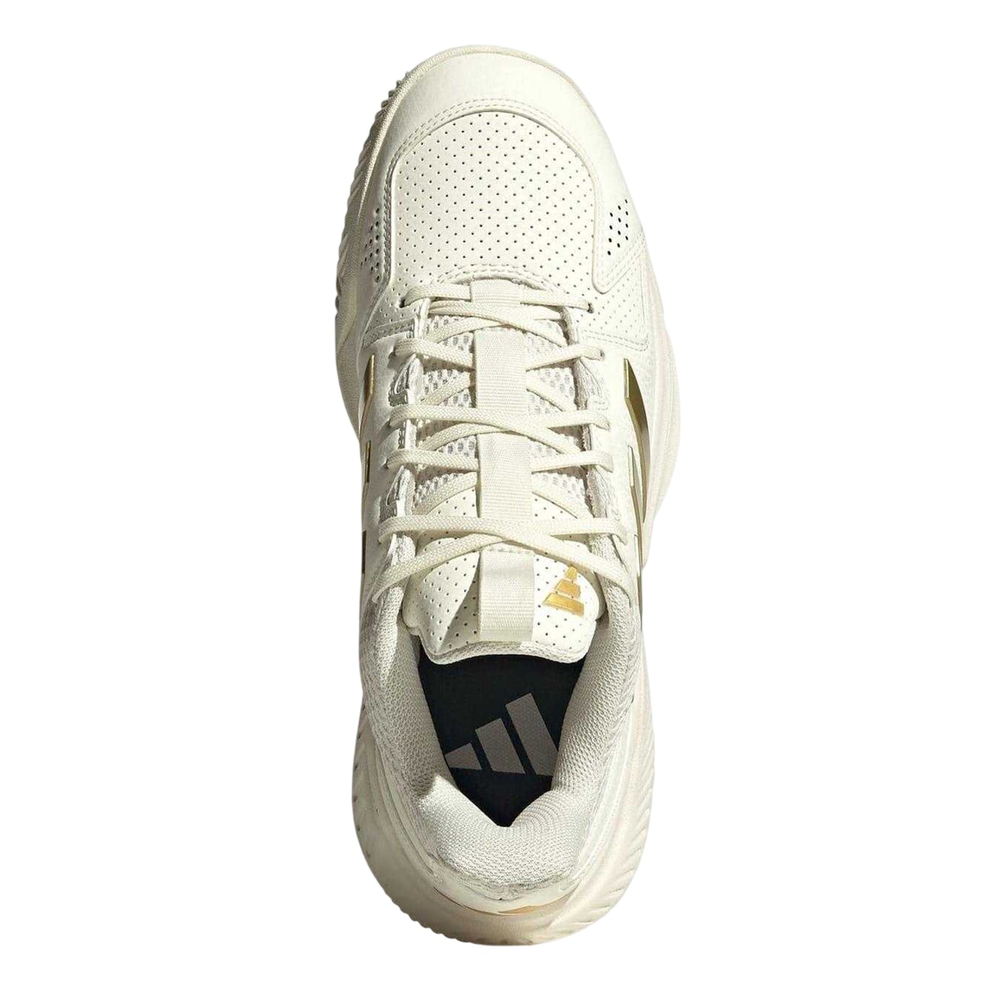 White-Gold - Lifestyle - Adidas Womens-Ladies 3 Stripes Low Cut Netball Trainers