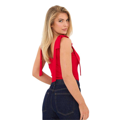 Red - Back - I Saw It First Womens-Ladies Bow Tank Top