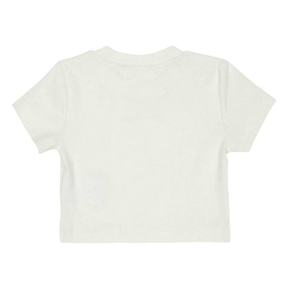 White - Back - Palm Angels Childrens-Kids Logo Cropped Regular T-Shirt