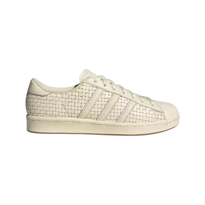 Cream - Front - Adidas Mens Superstar V Woven Trainers