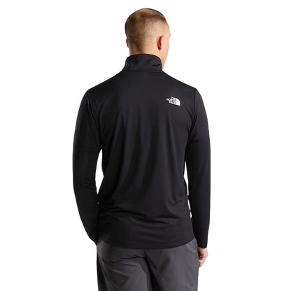 Black - Lifestyle - The North Face Mens Logo Quarter Zip Long-Sleeved T-Shirt