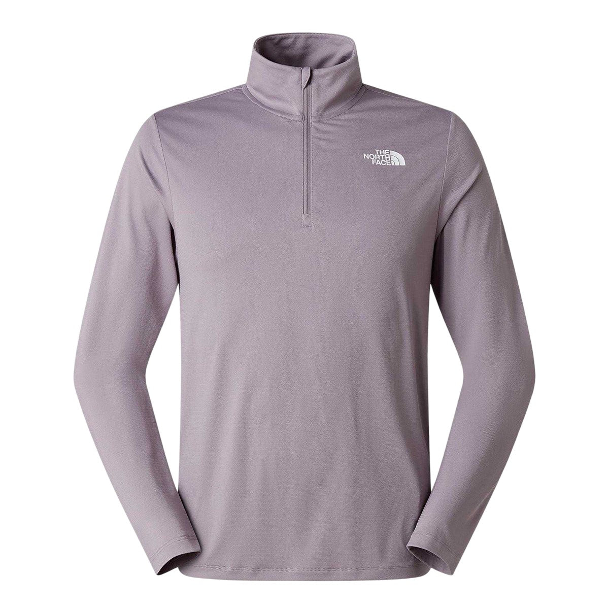Grey - Front - The North Face Mens Logo Quarter Zip Long-Sleeved T-Shirt