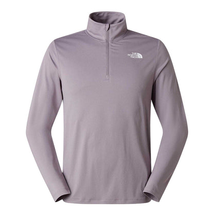 Grey - Front - The North Face Mens Logo Quarter Zip Long-Sleeved T-Shirt