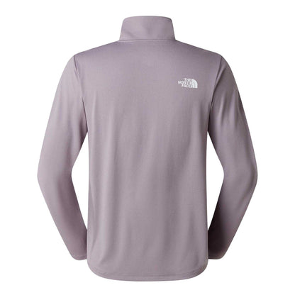 Grey - Back - The North Face Mens Logo Quarter Zip Long-Sleeved T-Shirt