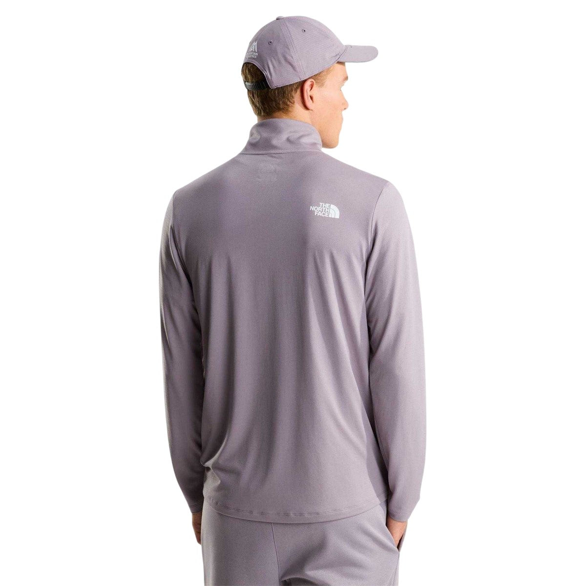 Grey - Lifestyle - The North Face Mens Logo Quarter Zip Long-Sleeved T-Shirt
