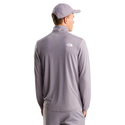 Grey - Lifestyle - The North Face Mens Logo Quarter Zip Long-Sleeved T-Shirt
