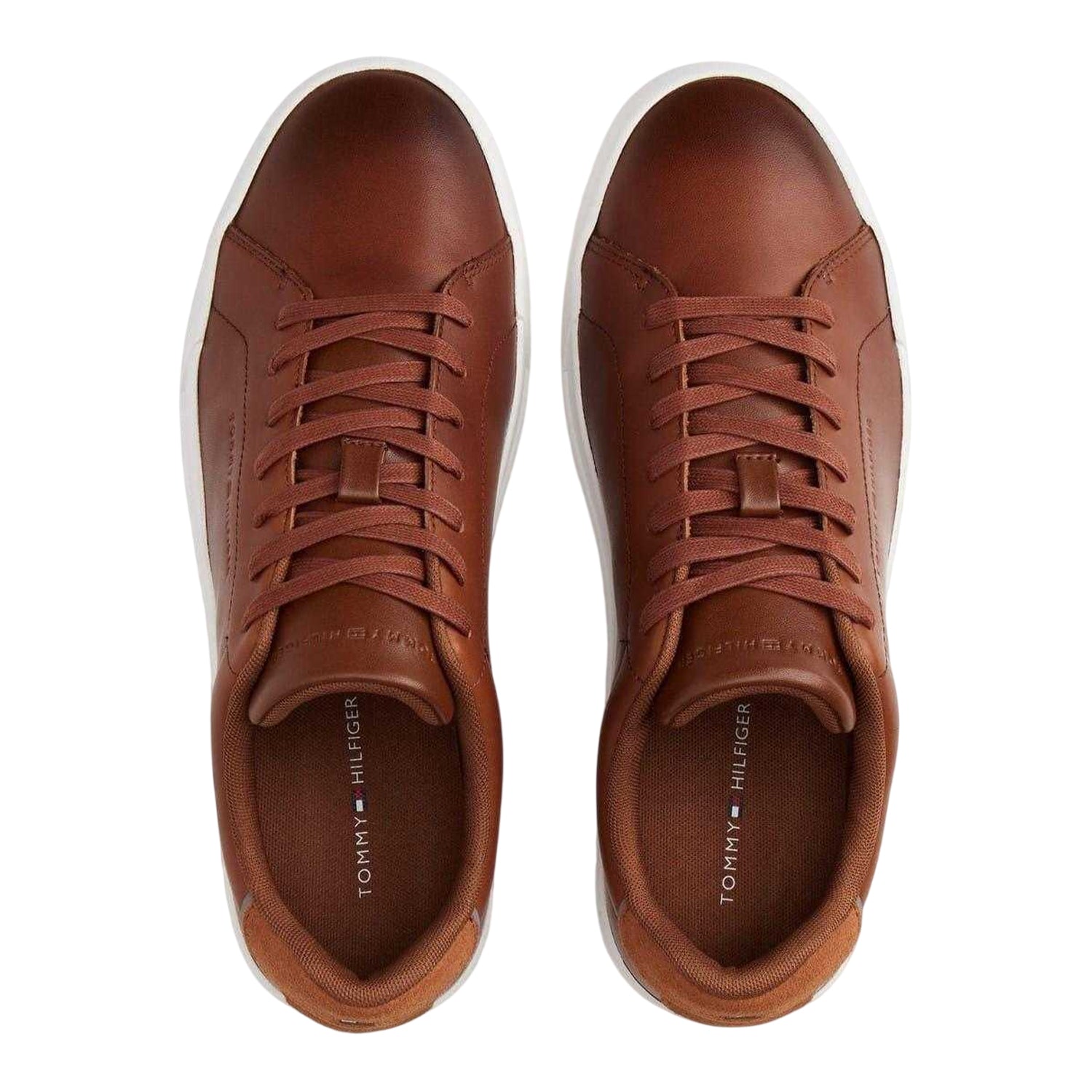 Cognac - Lifestyle - Tommy Hilfiger Mens Core Court Leather Lace Up Trainers