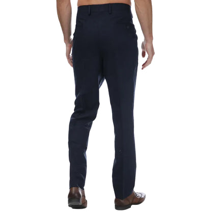 Navy - Back - Guide London Mens Italian Cotton Trousers