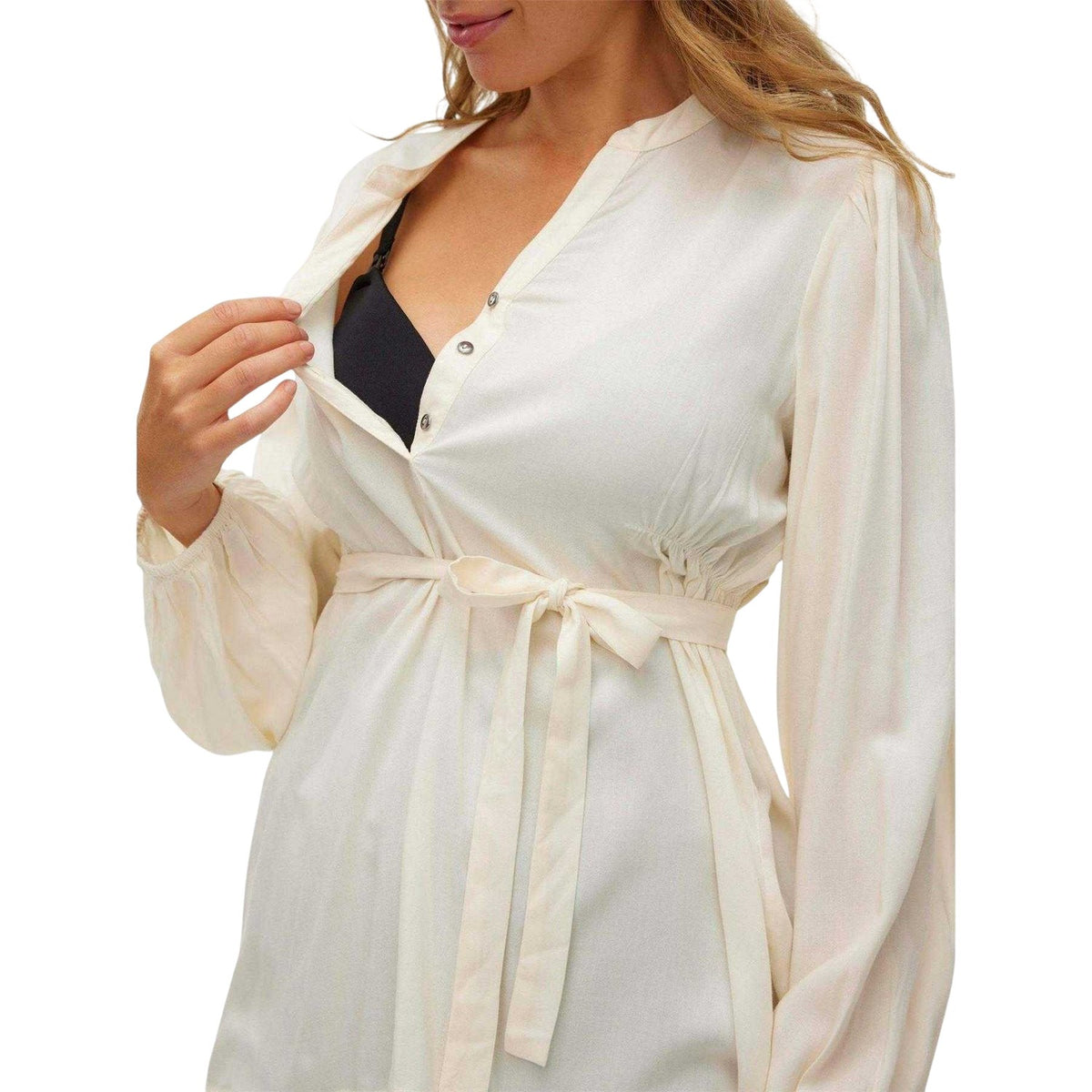 Birch - Side - Mamalicious Womens-Ladies Lia Maternity Long-Sleeved Blouse
