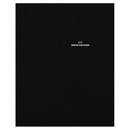 Black - Side - Armani Exchange Mens Logo Embossed Regular T-Shirt