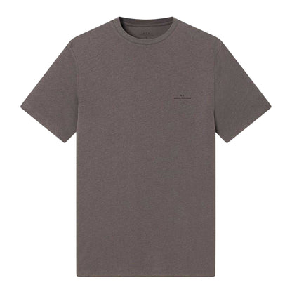 Gull Grey - Front - Armani Exchange Mens Logo Embossed Regular T-Shirt