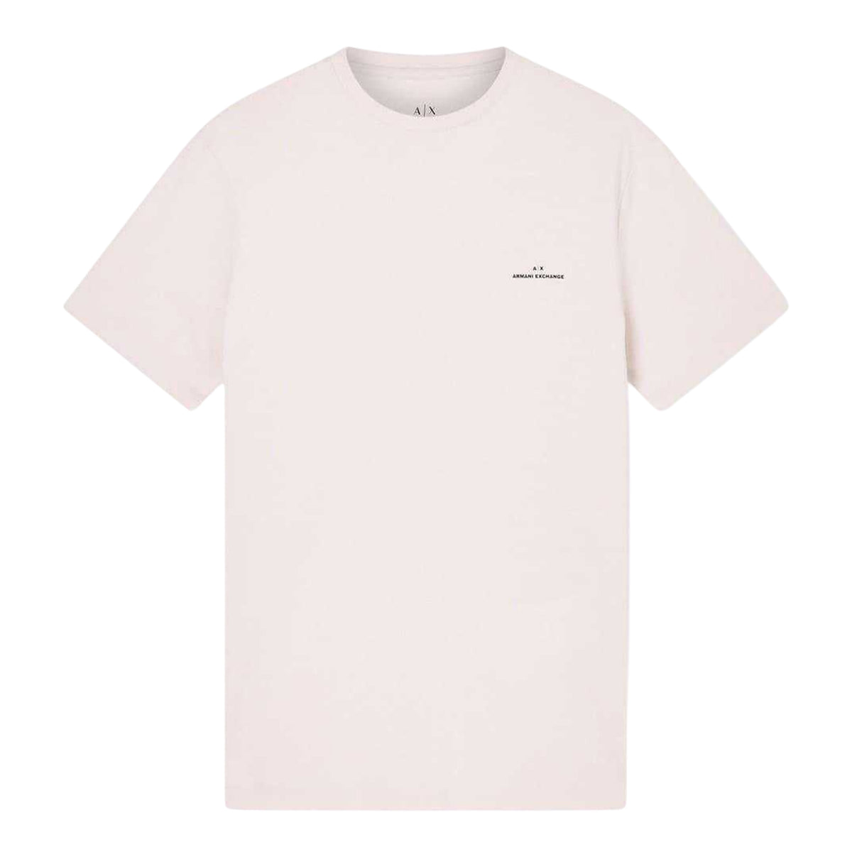 White - Front - Armani Exchange Mens Logo Embossed Regular T-Shirt